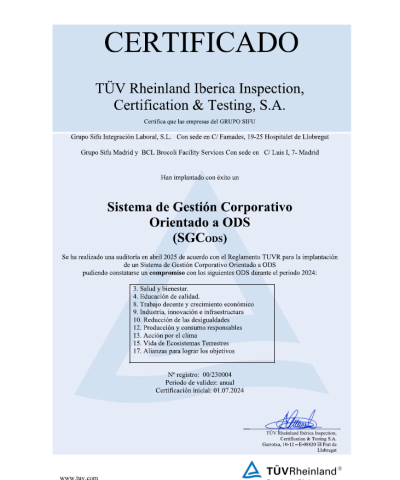 Certificado ods